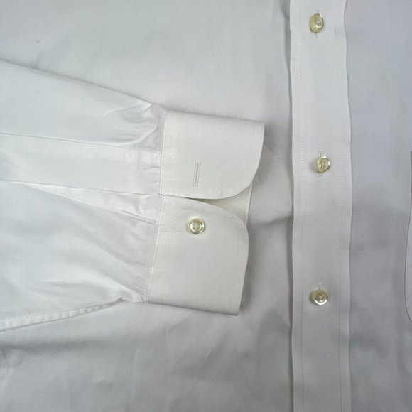 Brooks Brothers Mens Long Sleeve Button Up Shirt White Slim Fit 17.5 33 Spread - Picture 10 of 15